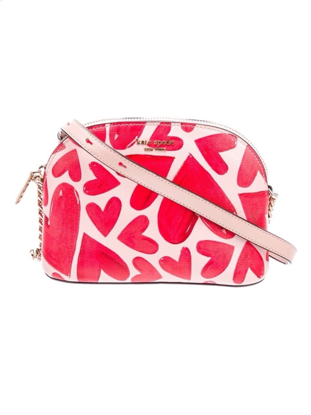 kate spade Pink & Red Heart Motif Crossbody Bag